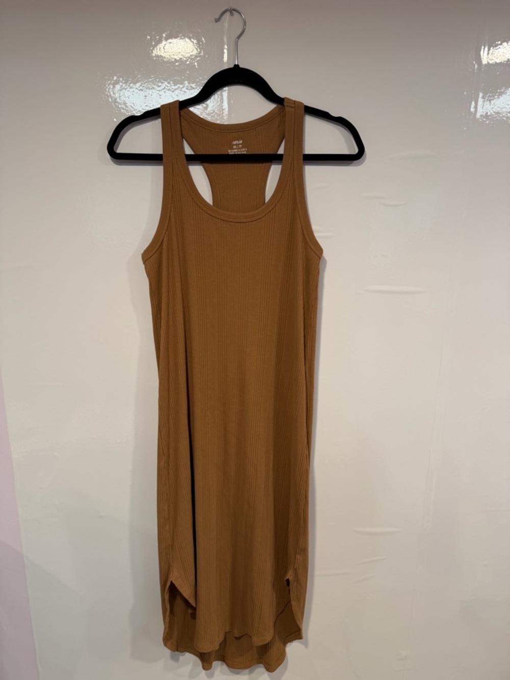 NWT Aerie‎ rustic brown ribbed midi dress